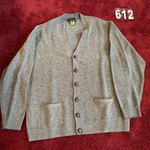 Jos. A. Bank Signature Cardigan - #612 - XXL Gray with Brown Buttons